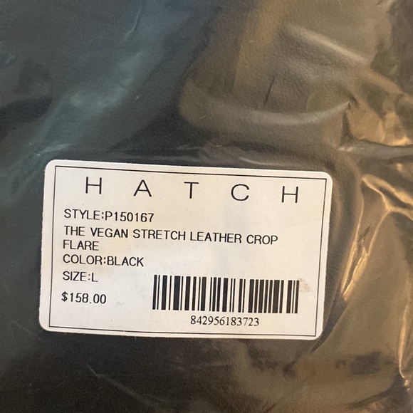 HATCH The Vegan Stretch Leather Crop Flare Black L - Picture 7 of 7